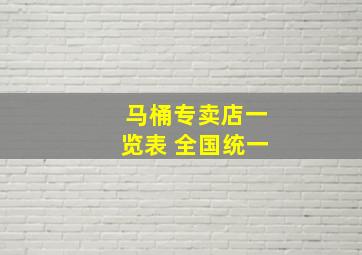 马桶专卖店一览表 全国统一